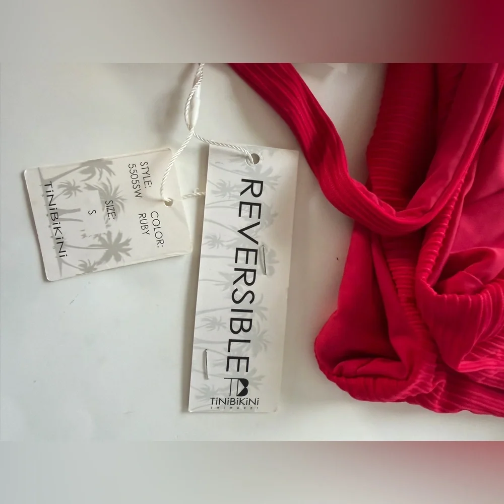 TiniBikini Reversible ‎ Crimson Crisscross Bikini Set